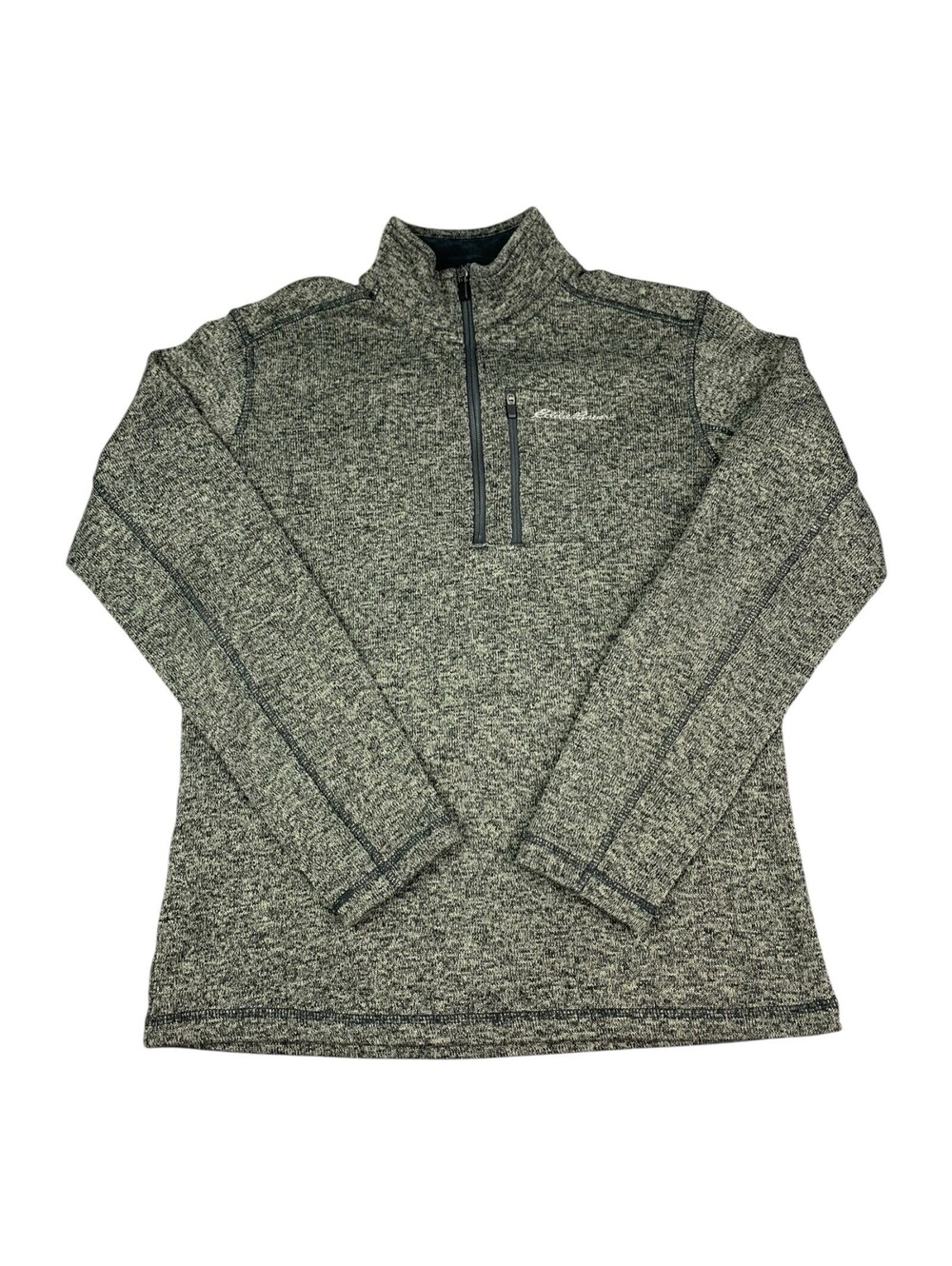 Eddie Bauer Fleece Pullover 1/4 Zip, Heather Gray, Men's Size Medium